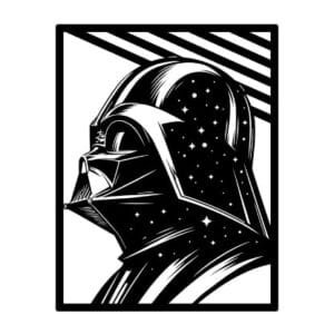 Cuadro metálico inspirado en Darth Vader, diseño exclusivo que combina estilo galáctico y sofisticación. Ideal para amantes de Star Wars
