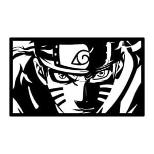 Cuadro Metálico Naruto en acero negro mate, inspirado en el ninja de Konoha