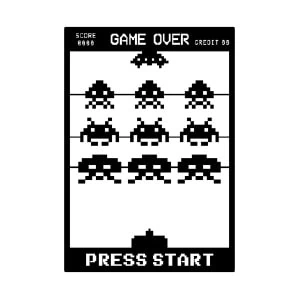 Cuadro metálico Space Invaders Arcade con marcianitos pixel art, decoración retro gamer inspirada en videojuego clásico