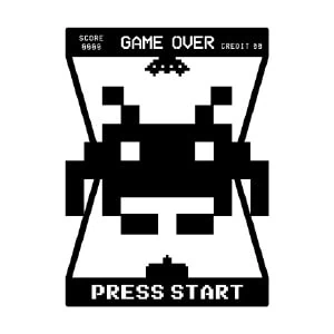 Cuadro metálico Space Invaders Crab, marcianito clásico arcade en diseño pixel retro