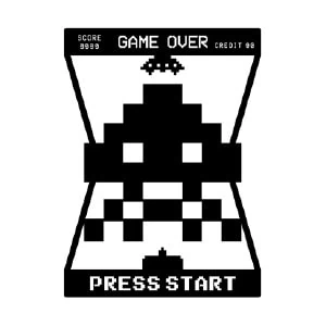 Cuadro metálico Space Invaders Squid, marcianito pixel art retro inspirado en arcade clásico