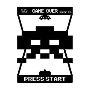 Cuadro metálico Space Invaders Octopus con diseño arcade retro en negro