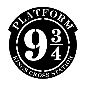 Cuadro metálico fan art inspirado en el andén 9 3/4 de una saga de magia harry potter
