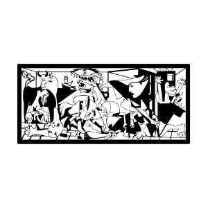 Cuadro metálico interpretación artística del Guernica de Picasso en estilo ilustrado